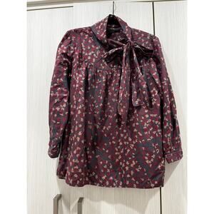 Vintage Marc by Marc Jacobs Fall Bow Neck Blouse Cottagecore Floral Cotton Small